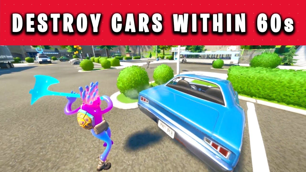 Destroy Cars Within 60s of Landing at Retail Row From the Battle Bus - (Week 3 Challenge)