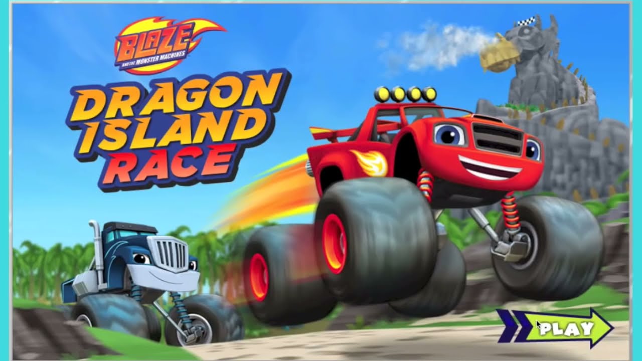 Вспыш и чудо машинки Гонка на острове Дракона! Blaze and