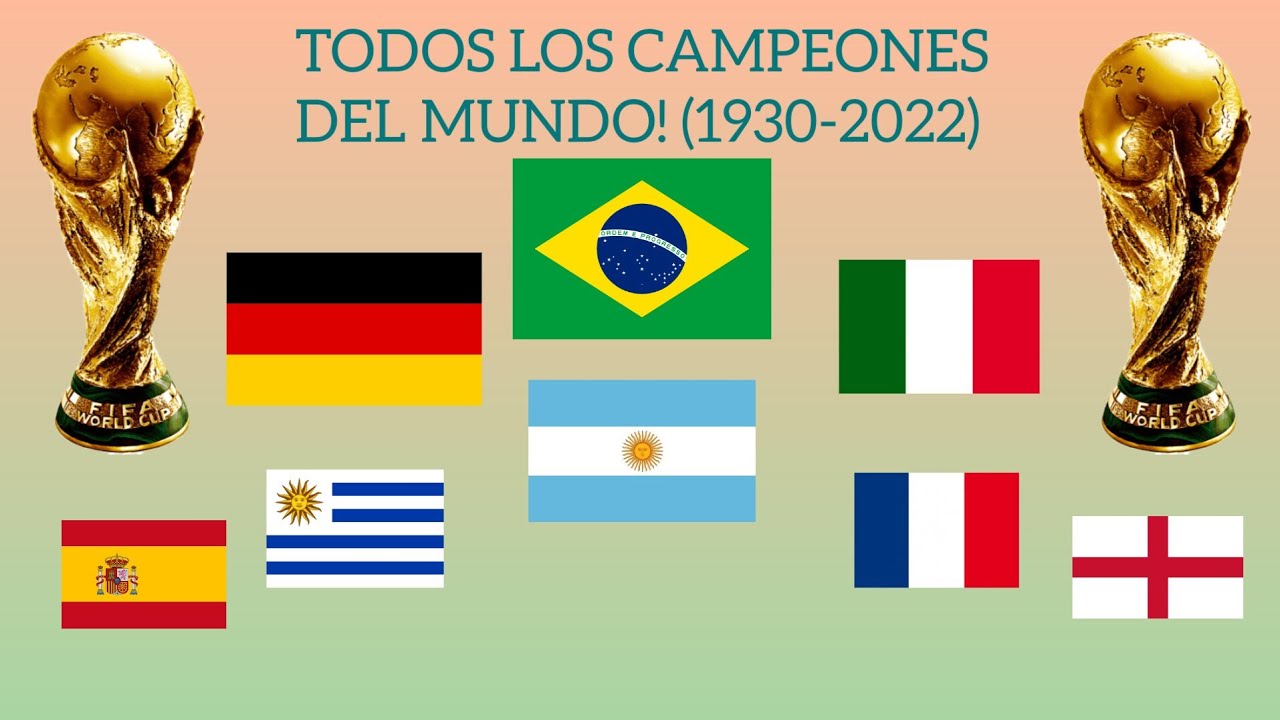 Todos Los Campeones De Los MUNDIALES DE FÚTBOL⚽ (1930-2022) - YouTube