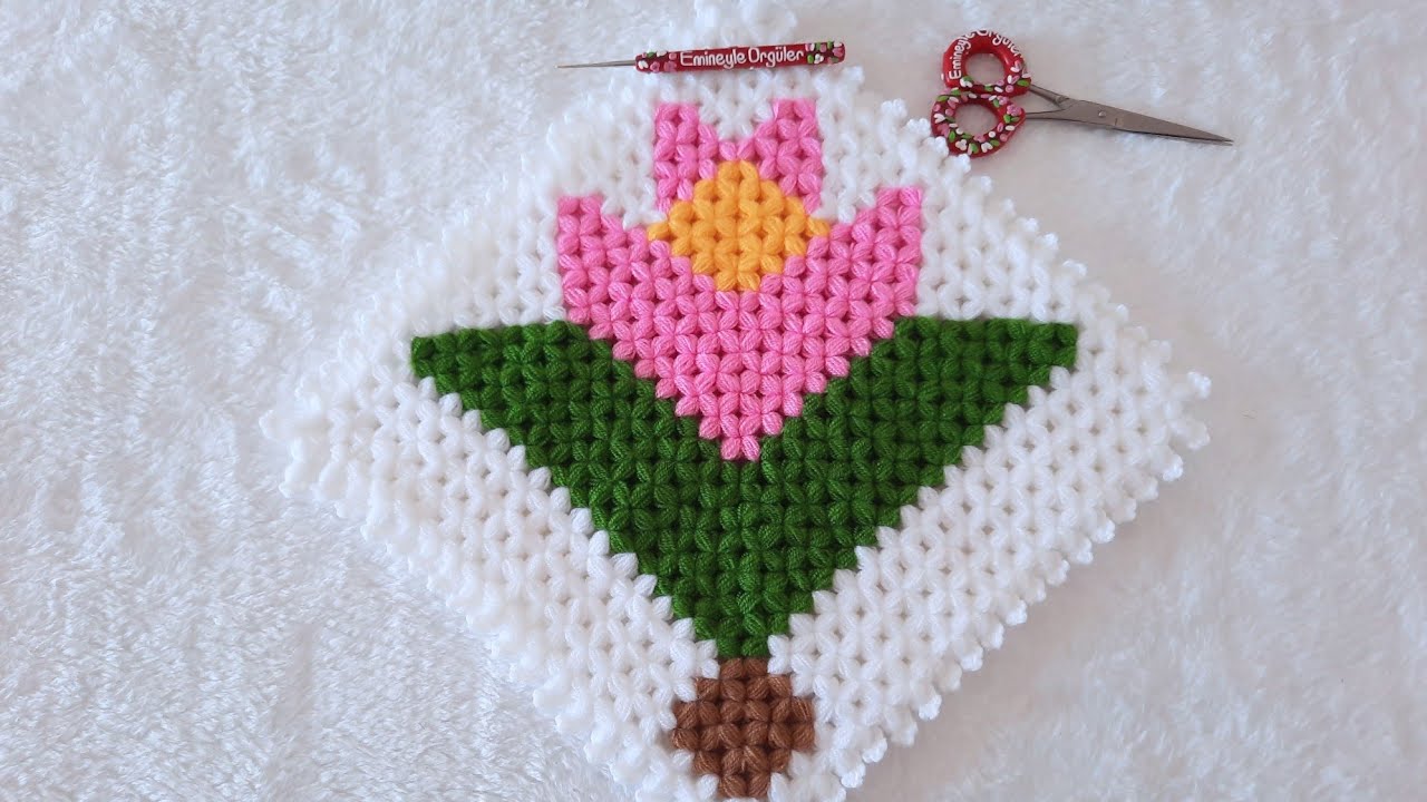 2025💜muhteşem lale lif modeli 🌷tulip fiber model #enkolayanlatımla #tasarım #crochet