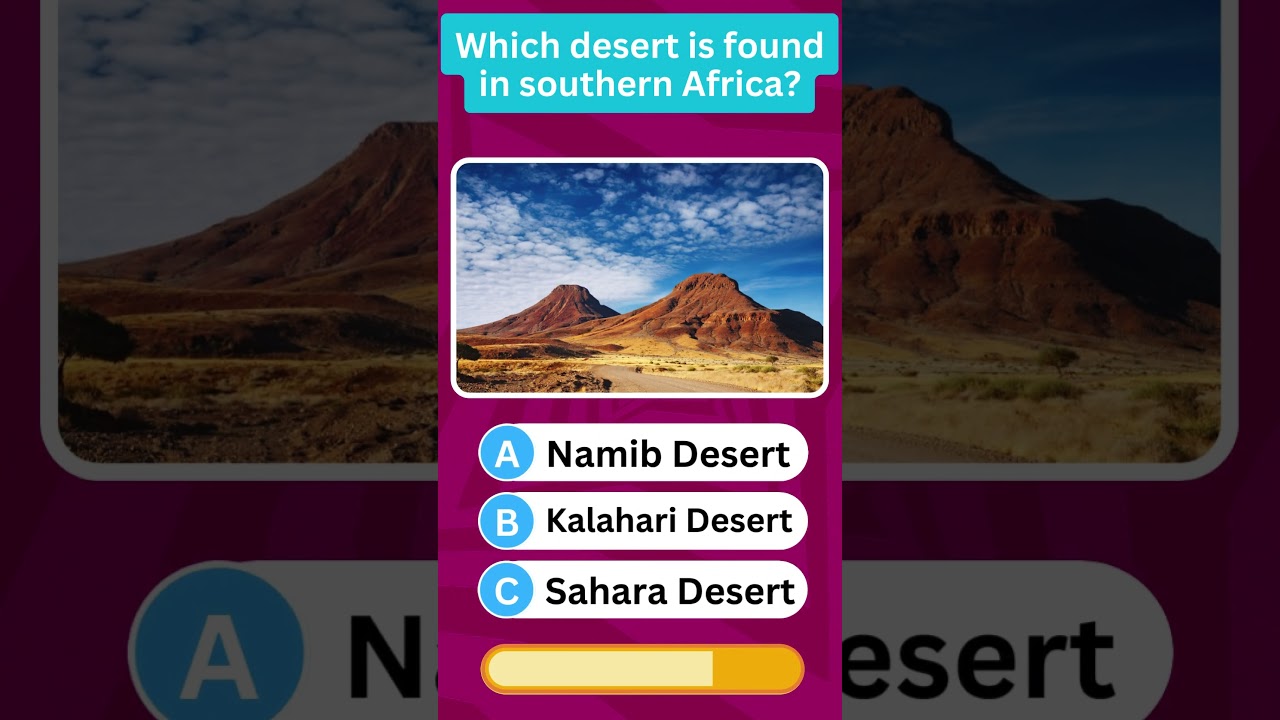 Which desert is found in southern Africa? 