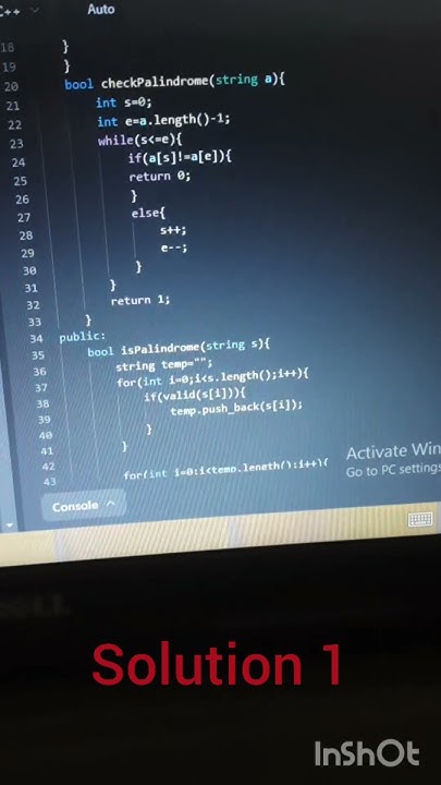 Valid Palindrome Solution in C++ || leetcode problem #Palindrome # ...