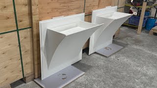 Nice Design White Corian Solid Surface Single Bowel Bathroom Sink for Hotel.