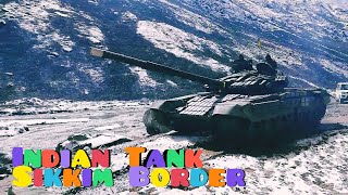 Indian army tank strength in Sikkim Border on Gurudongmar Lake Road || T-90 Tank