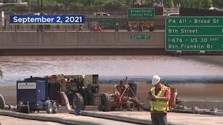 Friday marks 1 year since historic flooding on Vine Street Expressway in Philadelphia