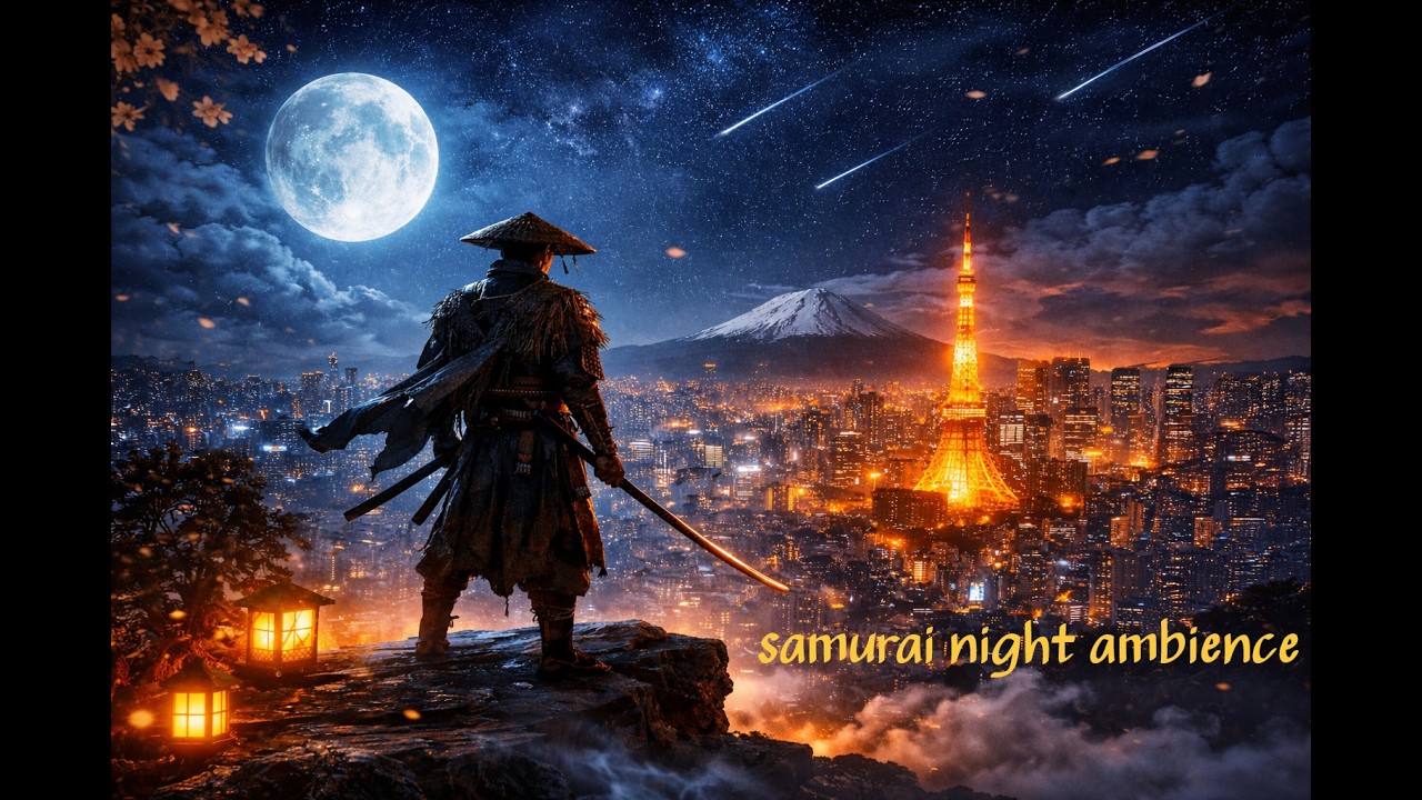He Watches Tokyo at 2AM… 🌧 Samurai Night Ambience