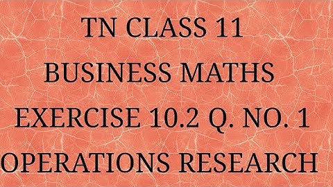 TN 11 Business maths chapter 10 exercise 10.2 question number 1