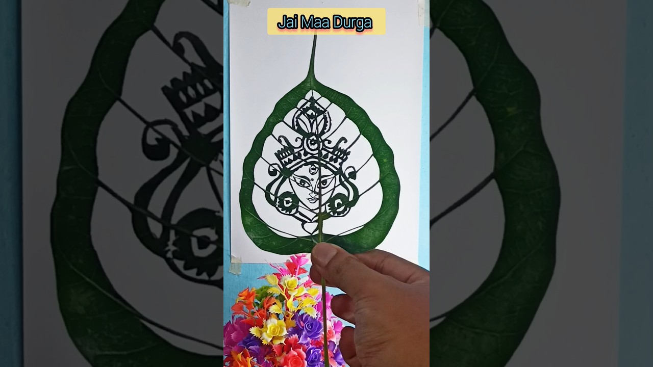 Leaf art of Maa Durga 🙏 || Durga Puja 2024 