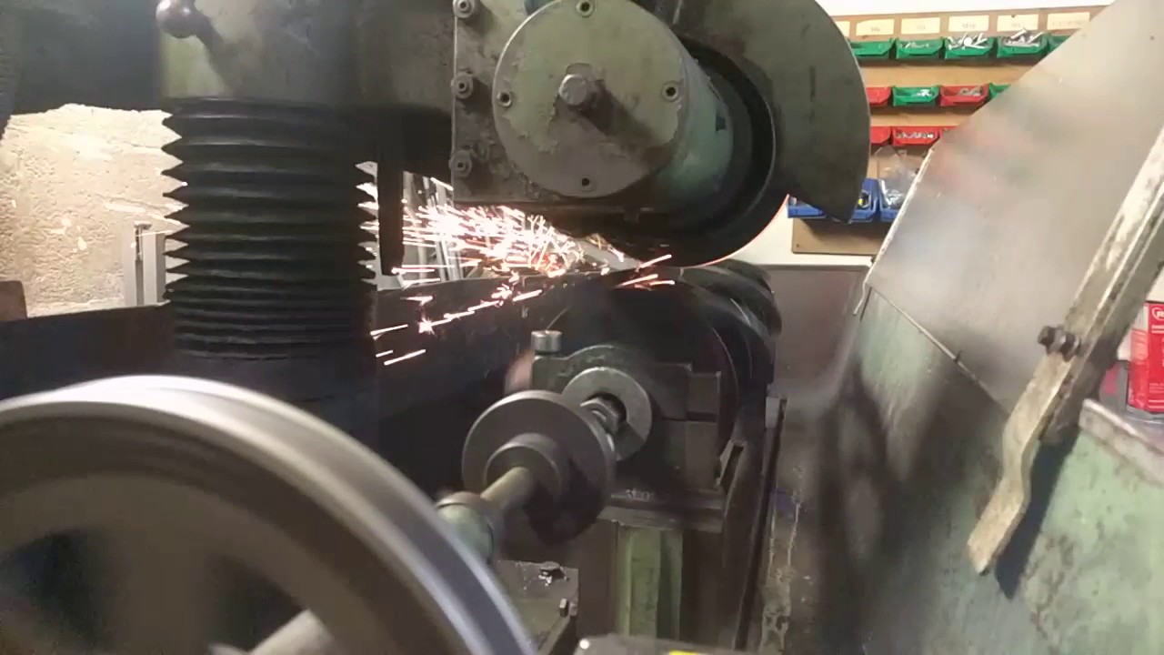 BRL cylinder grinder in slow motion, grinding Ransomes gangs. YouTube