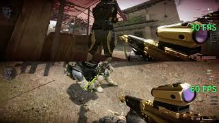 Warface 30 FPS vs 60 FPS gameplay comparison