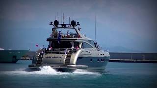 Genesis was built as elsea by ital yachts in 2011. is powered 3 mtu
engines of 2,400hp each, which bring her a top speed 34 knots.
https://www....