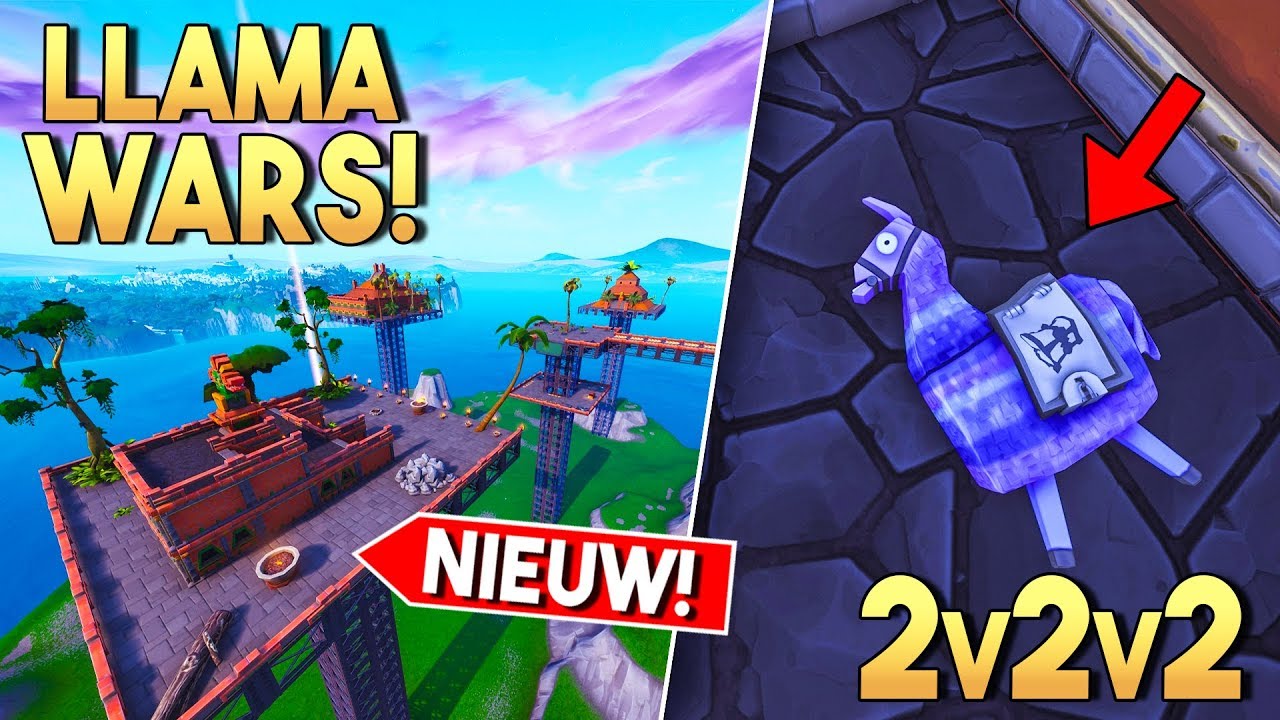 LLAMA WARS 2v2v2! - Fortnite Creative #6 (Nederlands)