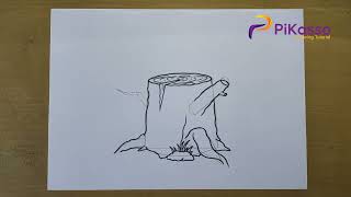 How to Draw a Tree Stump Easy step by step
