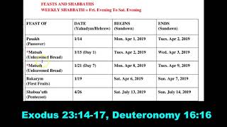 Hebrew Calendar   2019 Feasts And Appointed Times