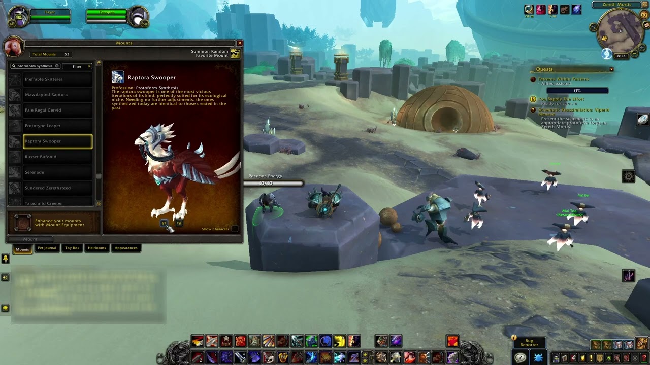 WoW Raptora Swooper - Mount Protoform Synthesis (Zereth Mortis Preview)