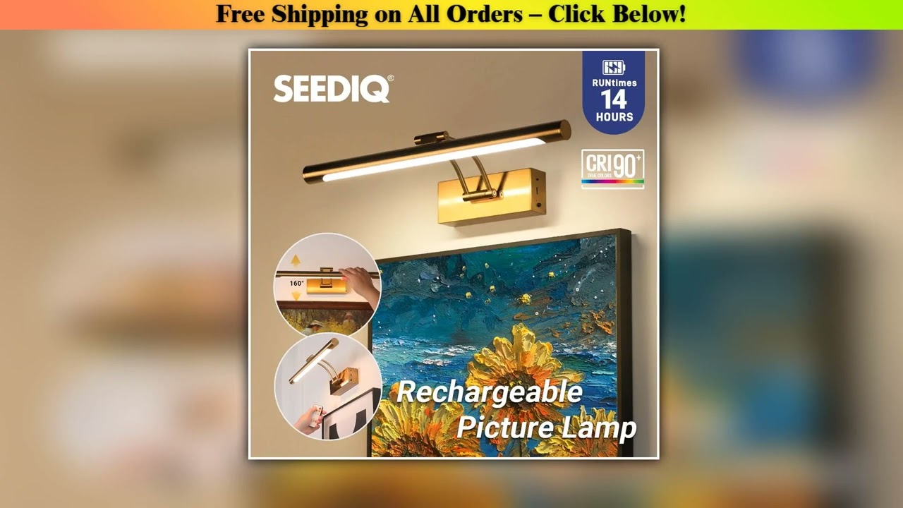 Rechargeable LED Wall Lamp 40CM Wireless Lamp 4400mAh Picture Light with Remote Control Interior