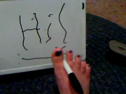 I'm teaching my foot to write and draw!