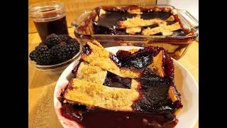 Best Blackberry Cobbler Recipe with Pie Crust 🍇🥧|👨‍🍳😀 Crispy Top and Fresh or Frozen Berries 👍😁