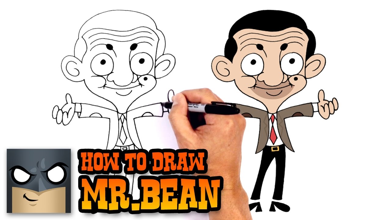 Black And White Potrait Pencil Sketch of Mr Bean Sketch Size A3