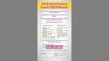 UP B.Ed Entrance Exam Result 2023 Declared || UP B.Ed Exam 2023 || #upbed2023 #upbed #upbedresult