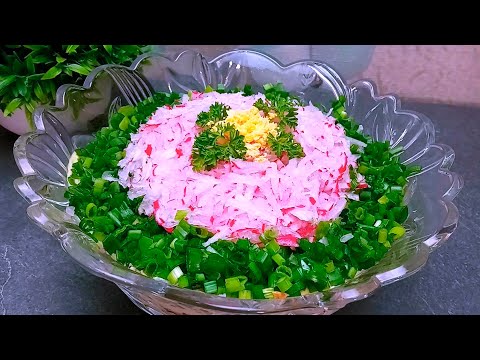 Такой Вкусный и такой Нежный САЛАТ С РЕДИСКОЙ! Готовлю его чаще всего:просто, быстро и очень вкусно!