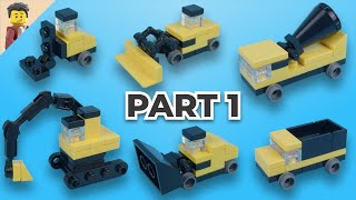 Lego Construction Mini Vehicles  Tutorial