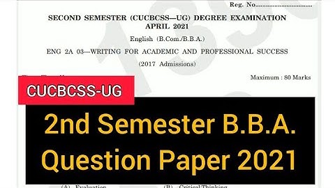 WRITING FOR ACADEMIC AND PROFESSIONAL SUCCESS         |         2nd Sem  B.B.A.  (Q/P) 2021 #calicut