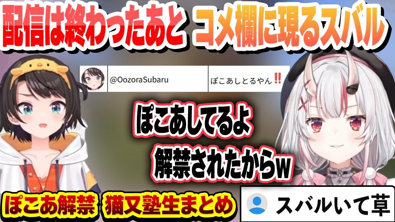 ぽこあ解禁で癒され配信終了後にあやめのコメ欄に現れるスバル　解禁ぽこあ これ好きまとめ【大空スバル/百鬼あやめ/ホロライブ/切り抜き】