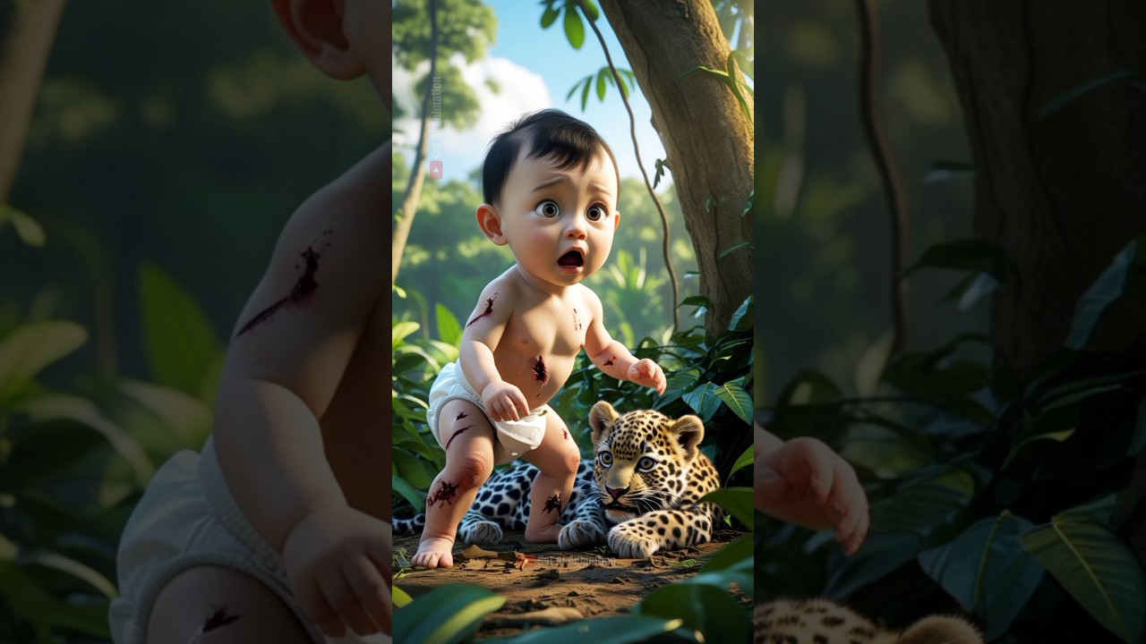 Emotional Baby Finds Leopard Cub in Jungle 😭| Heart-Touching Animal Story 
