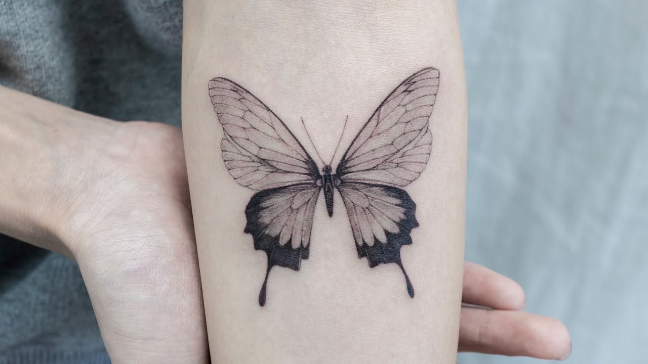 Black  Gray Butterfly Tattoo  TattManiaTattMania  White butterfly tattoo  Purple butterfly tattoo Grey tattoo
