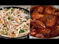 No sabes que cocinar hoy? Haz este Pollo en adobo y pasta cremosa riquísimo!!