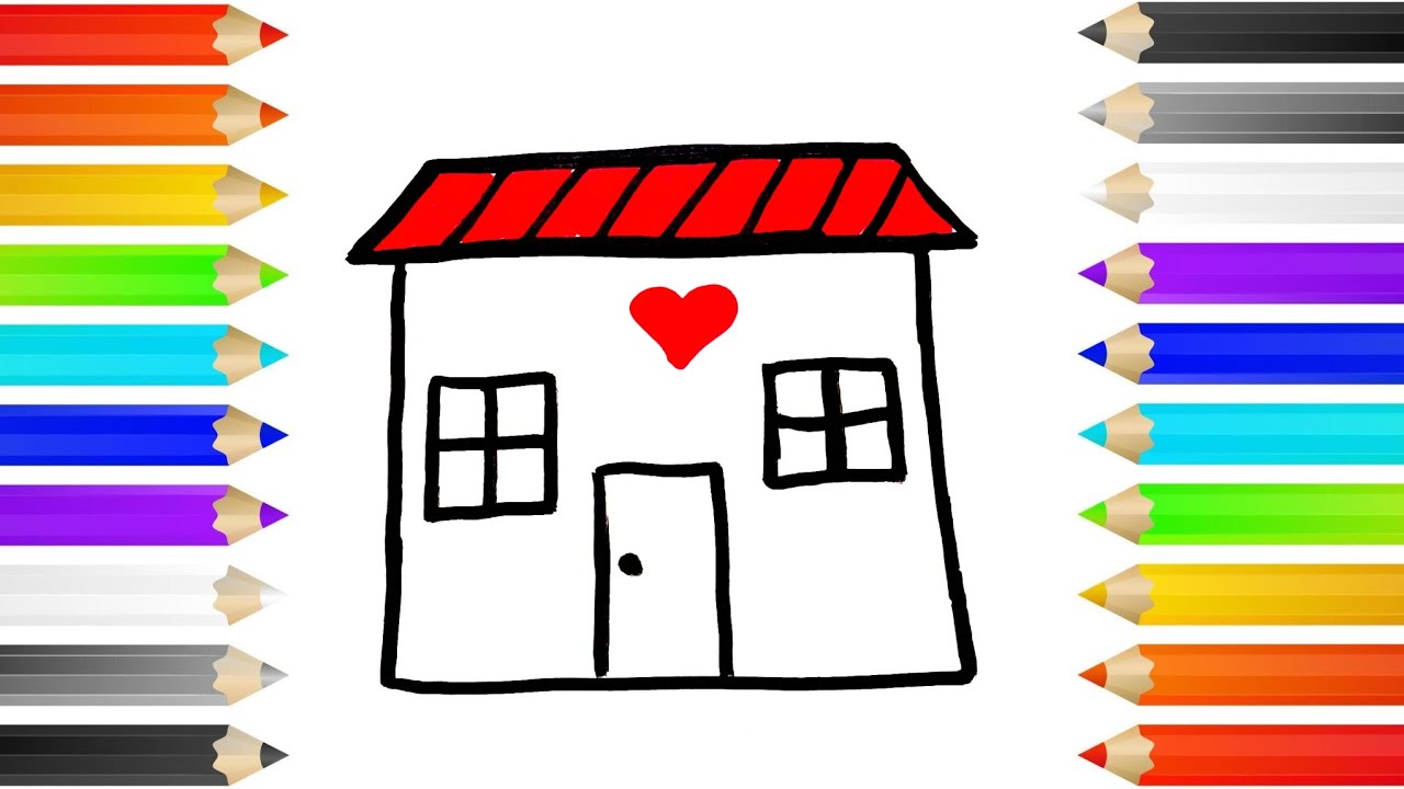 HOW TO DRAW A HOUSE EASY STEP BY STEP /EASY DRAWING KIDS - YouTube
