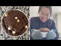 Chocolate cake baked oatmeal