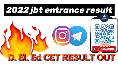 D.El.Ed(jbt )CET 2022 result out chack now/ deled jbt counseling kab hogi 2022jbt entrance result hp