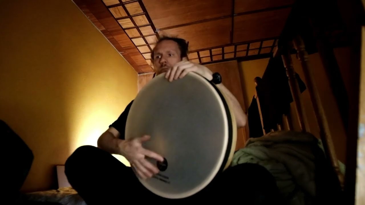 Good bass frame drum synthetic skin improvisation