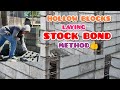 Hollow block laying | Stock bond method