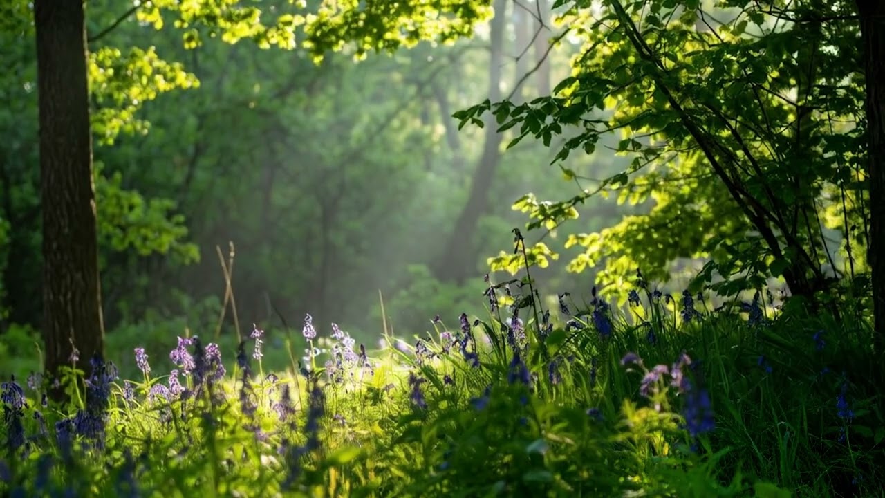 Deeply Relaxing 🌿 Morning Birdsong: Mysterious Misty Forest & Wildflower Glade | Nature Sounds