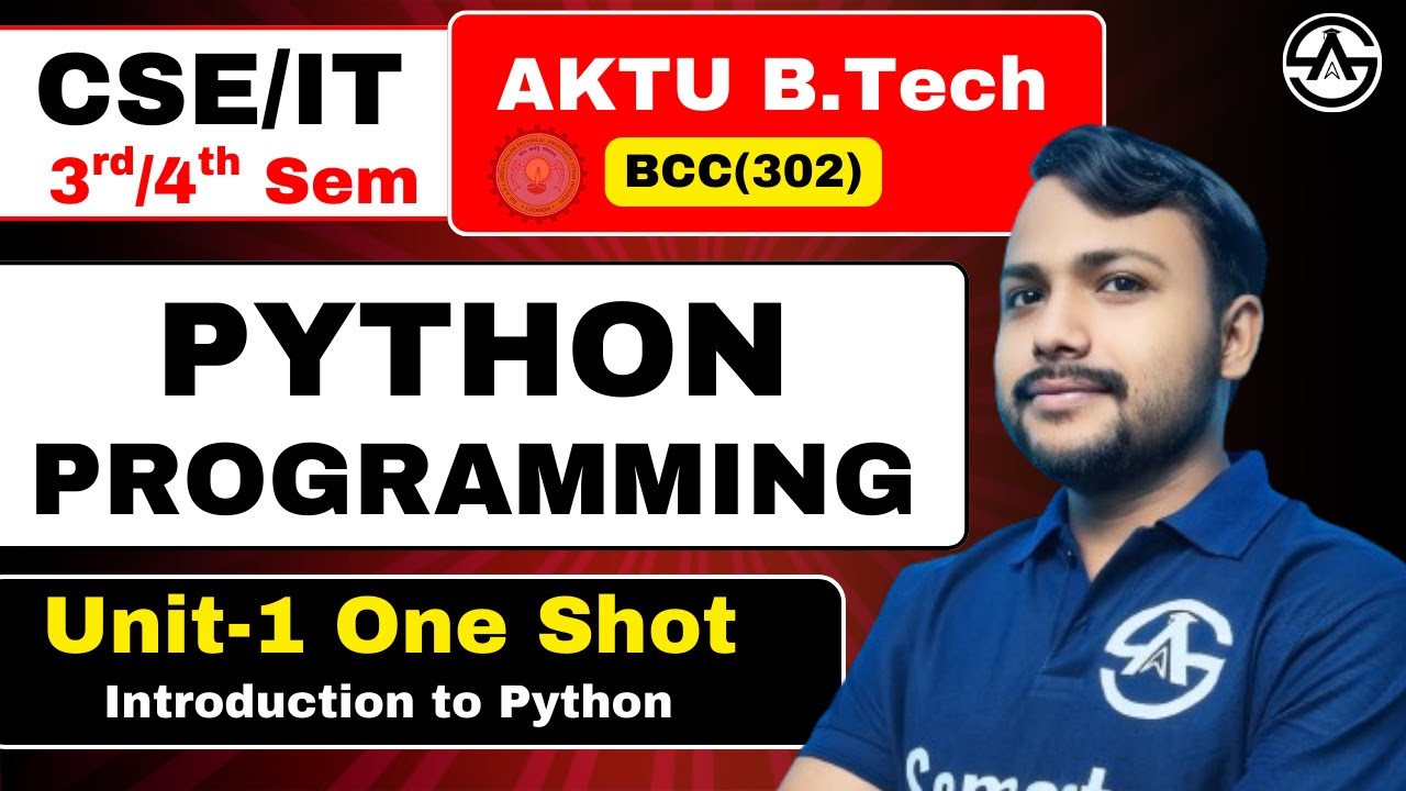 Python Programming | B.tech 2nd Year | Unit-1 Introduction to Python | One Shot Marathon
