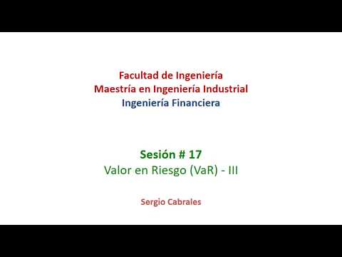 Valor en riesgo (VaR) III