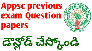 Appsc previous exam Question papers download|54 question papers