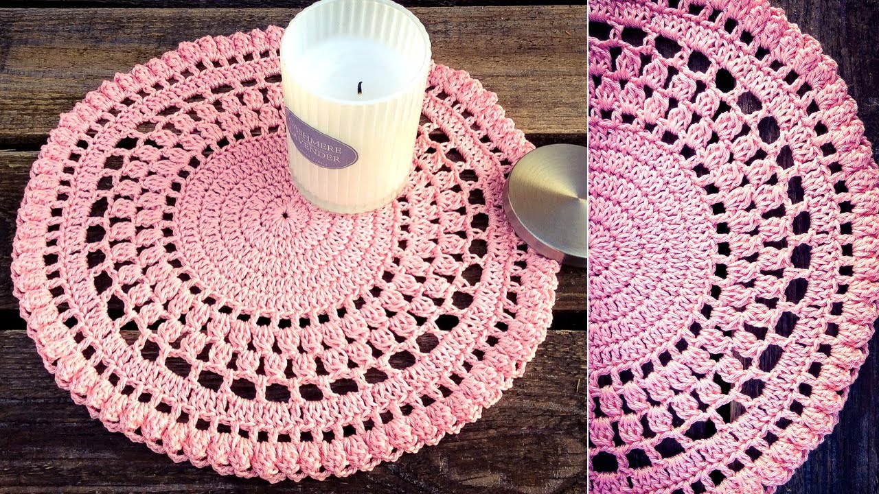 How To Crochet Textured Doily / Placemat Easy Pattern YouTube