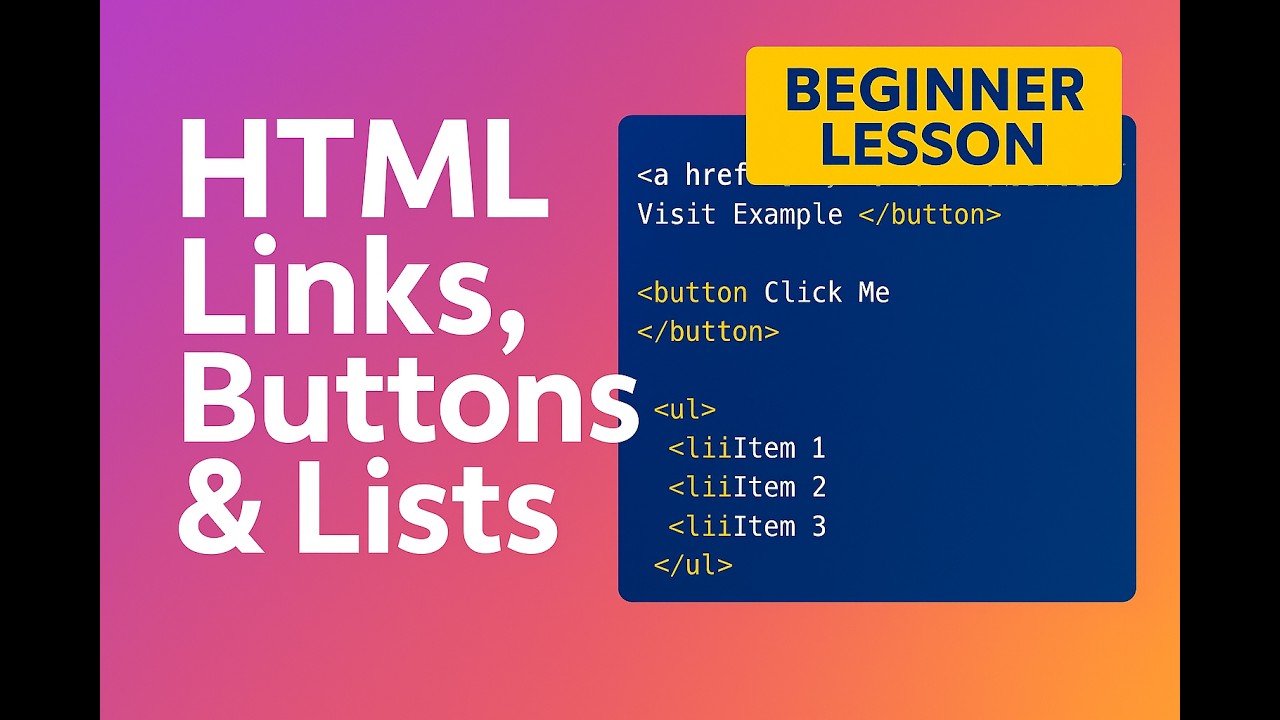 How to Insert Links, Buttons & Lists (Beginner Friendly) - Lesson 5 ...