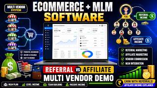 Ecommerce Website Demo with Multi Vendor & MLM Software | Referral vs Affiliate Income Explained