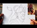 How to draw lord hanumanji drawing