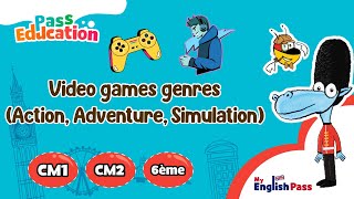 Video games genres (Action, Adventure, Simulation) - Learn English with 'My English Pass'