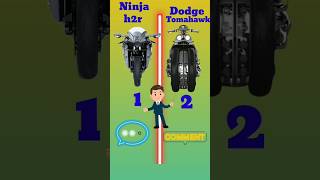 Ninja h2r vs Dodge Tomahawk #comparison #shorts #ytshorts #funny
