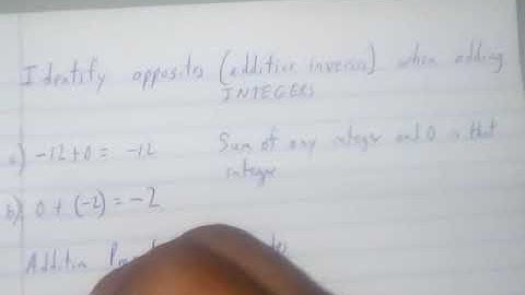 ADDITIVE PROPERTY OF ZERO