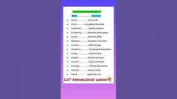 Synonyms starting with letter U#youtubeshorts #youtube#shorts