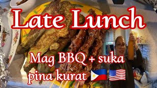 LATE LUNCH BBQ + GUMAWA NANG SUKANG PINAKURAT.. #simplelife #buhayabroad 🇵🇭🇺🇲