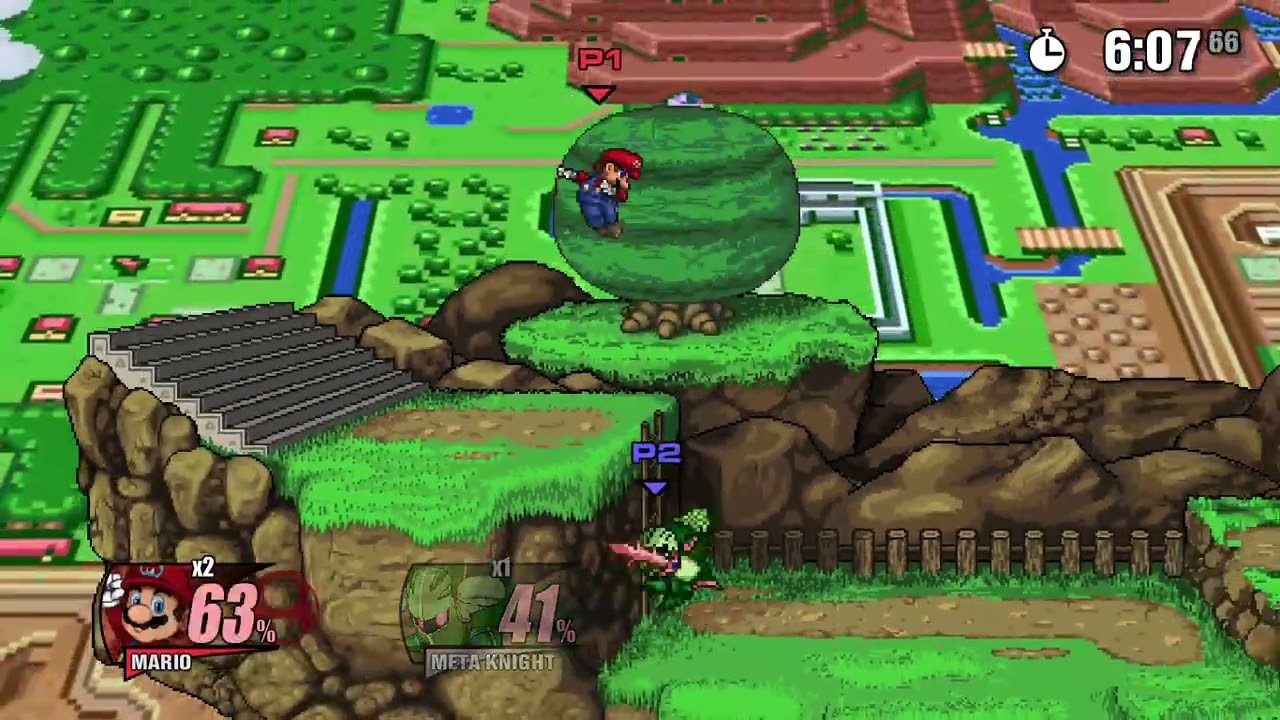 SSF2-Mario vs Meta knight
